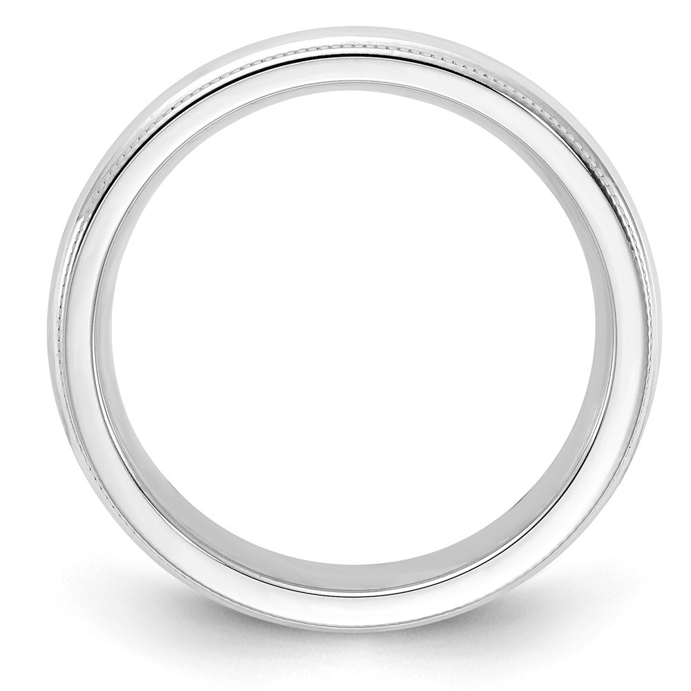 Sterling Silver Comfort Fit Half Round Milgrain Size 7.5 Band