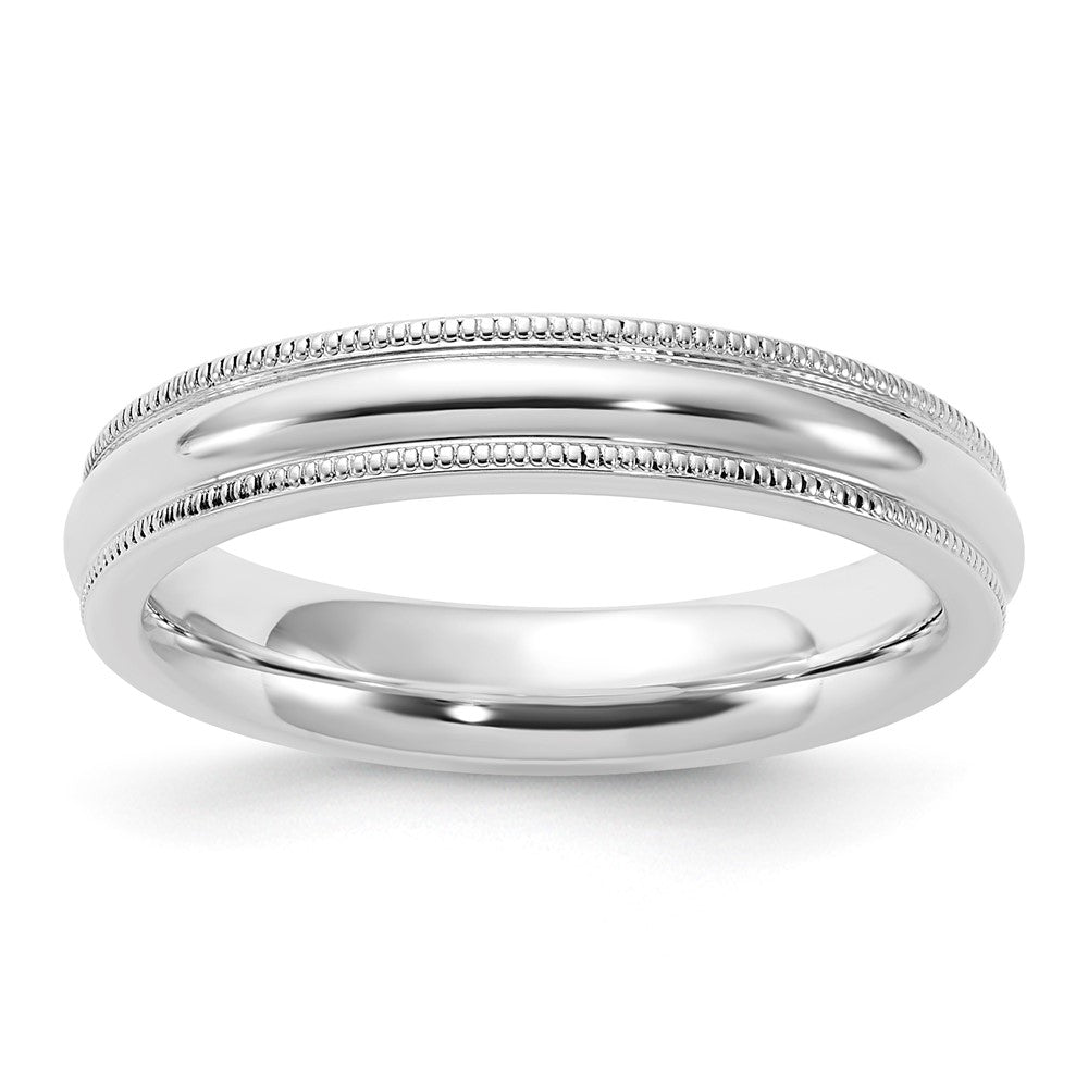 Sterling Silver Comfort Fit Half Round Milgrain Size 7.5 Band