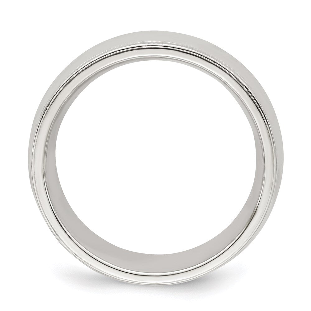 Sterling Silver Comfort Fit Half Round Milgrain Size 9 Band