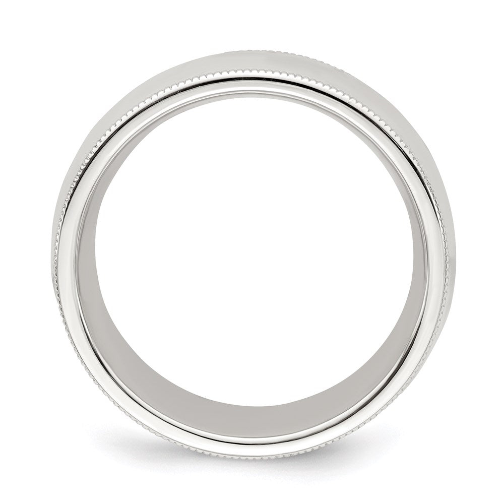 Sterling Silver Comfort Fit Half Round Milgrain Size 9.5 Band