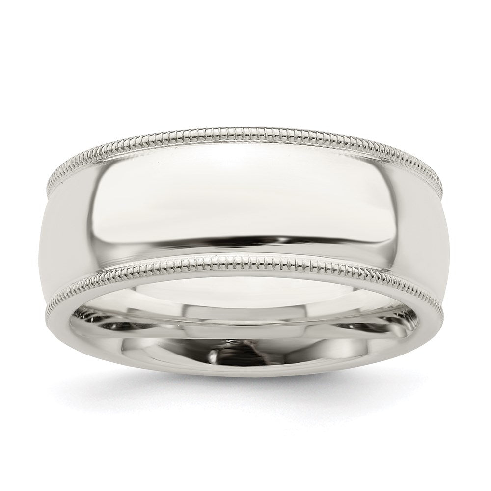 Sterling Silver Comfort Fit Half Round Milgrain Size 5.5 Band