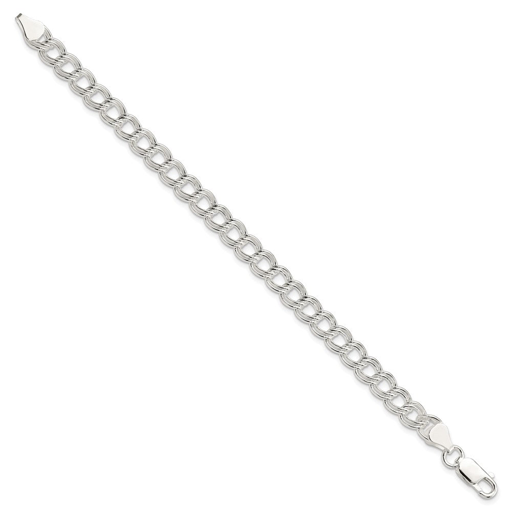 Sterling Silver Double Link Charm Bracelet