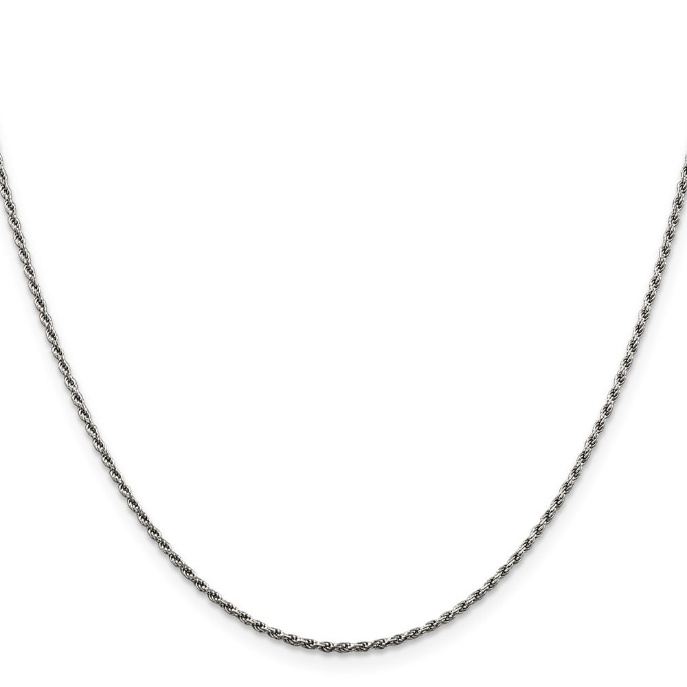 Sterling Silver Rhodium-plated Diamond-cut Rope Chain