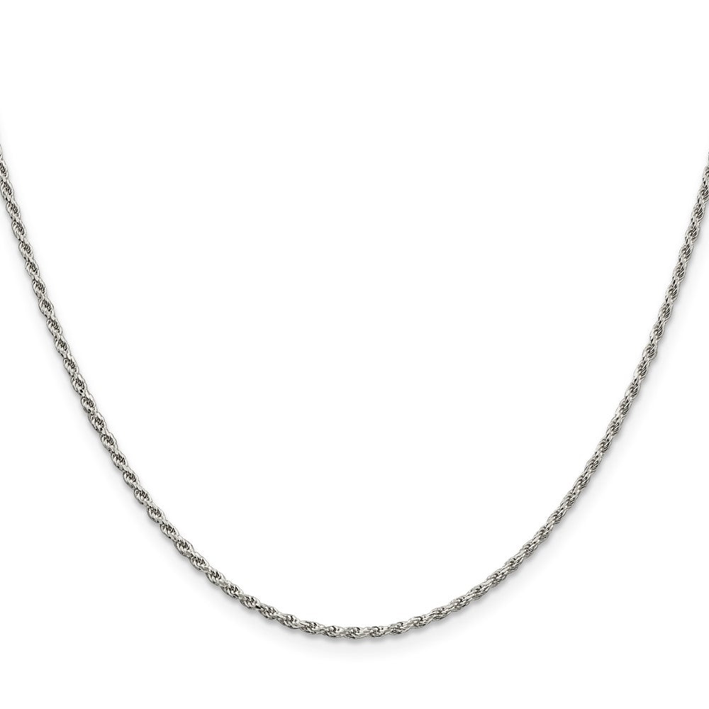 Sterling Silver Rhodium-plated Diamond-cut Rope Chain