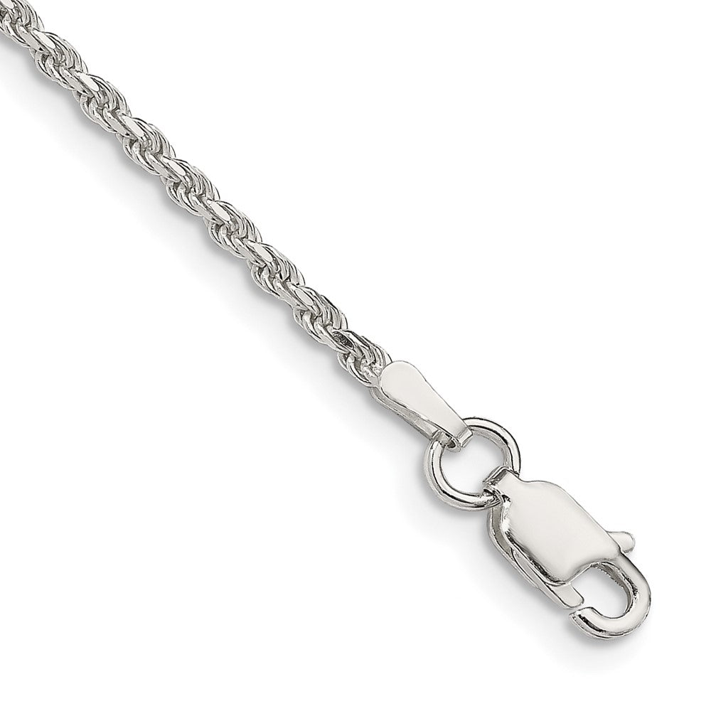 Sterling Silver Diamond-cut Rope Chain Anklet