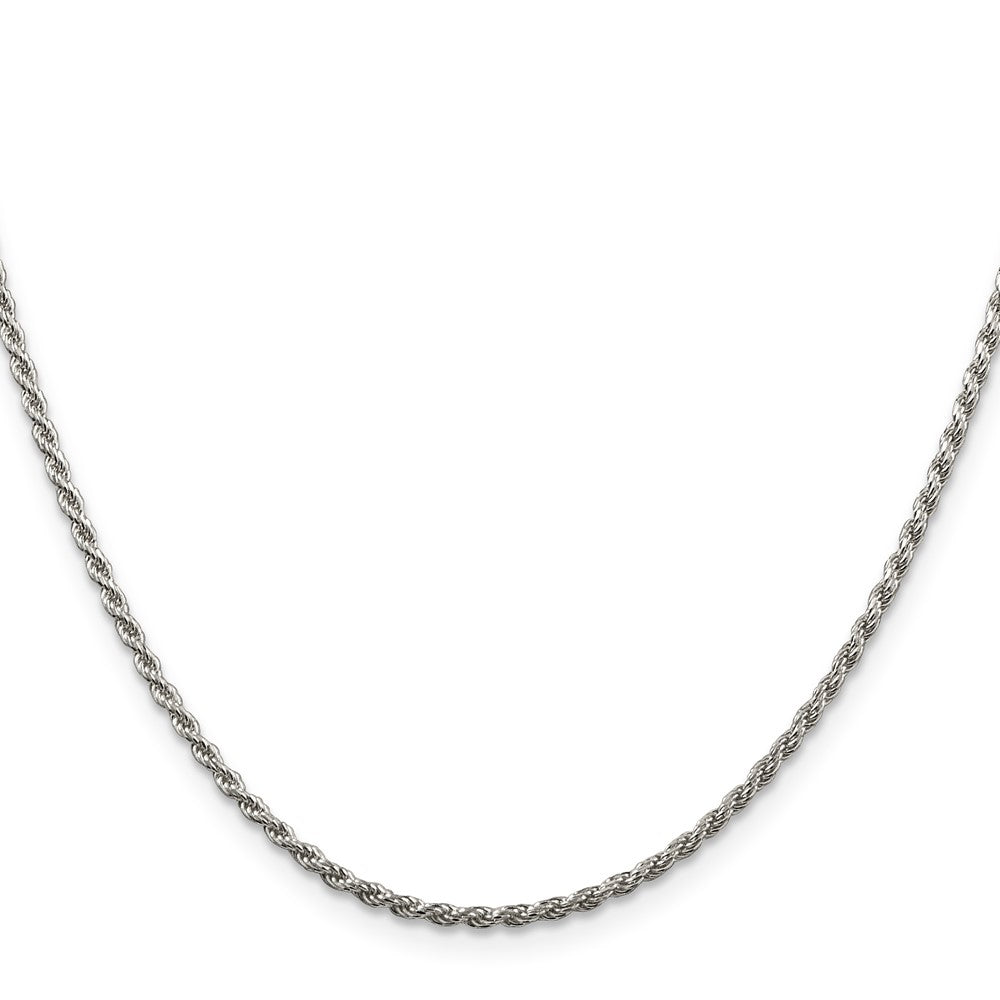 Sterling Silver Rhodium-plated Diamond-cut Rope Chain