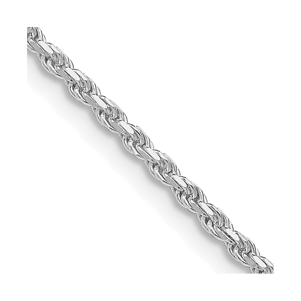 Sterling Silver Rhodium-plated Diamond-cut Rope Chain