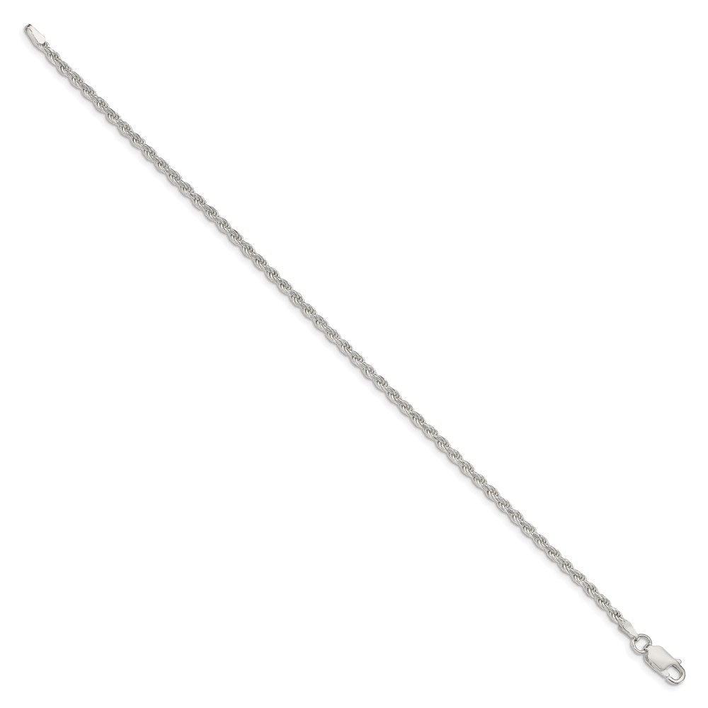 Sterling Silver Diamond-cut Rope Chain Anklet