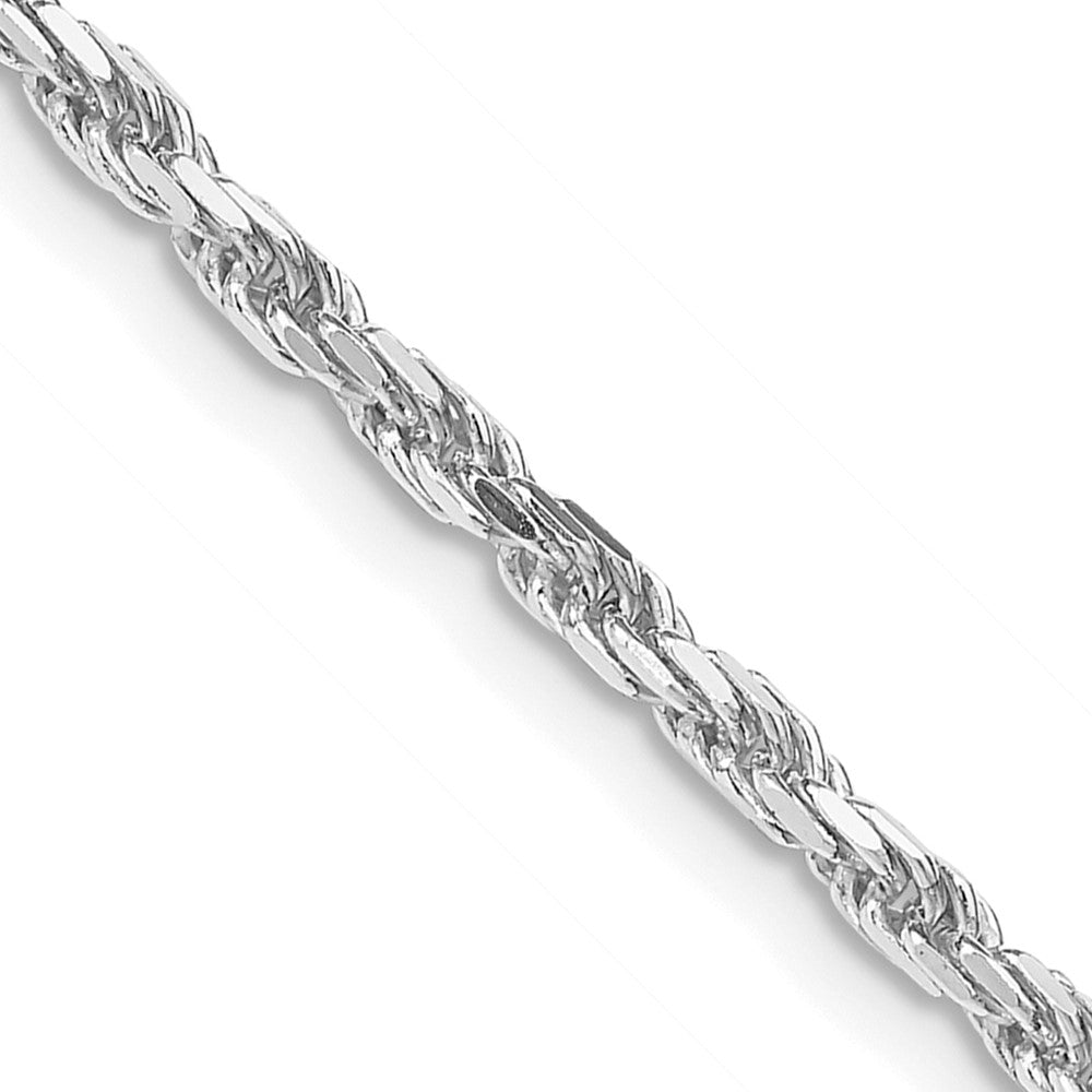 Sterling Silver Rhodium-plated Diamond-cut Rope Chain