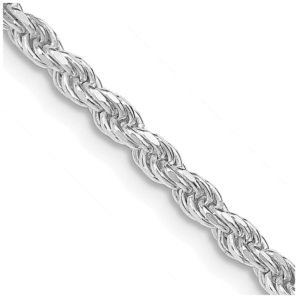 Sterling Silver Rhodium-plated Diamond-cut Rope Chain