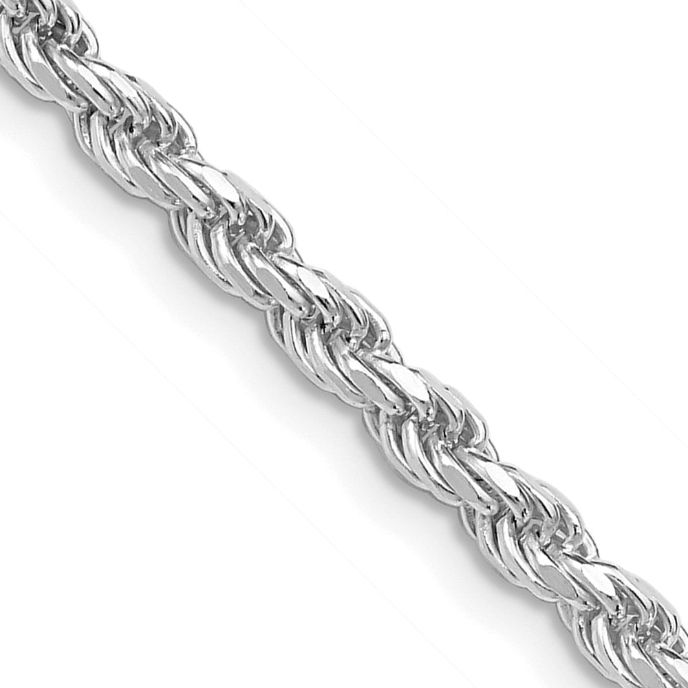 Sterling Silver Rhodium-plated Diamond-cut Rope Chain