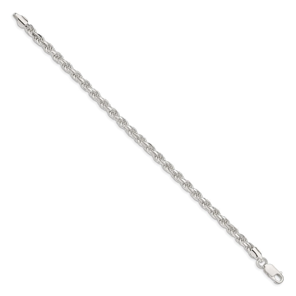 Sterling Silver 4.75mm Diamond-cut Rope Chain