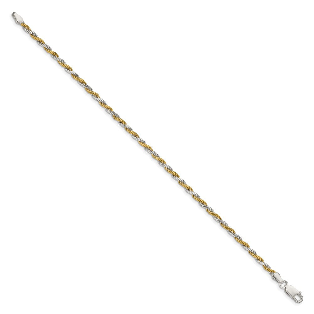 Sterling Silver And Vermeil Diamond-cut Rope Chain