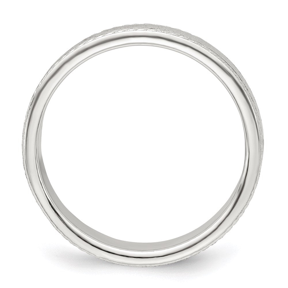 Sterling Silver Flat with Rope Edge Size 12 Band