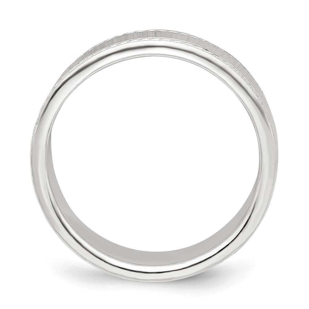 Sterling Silver Flat with Rope Edge Size 5 Band