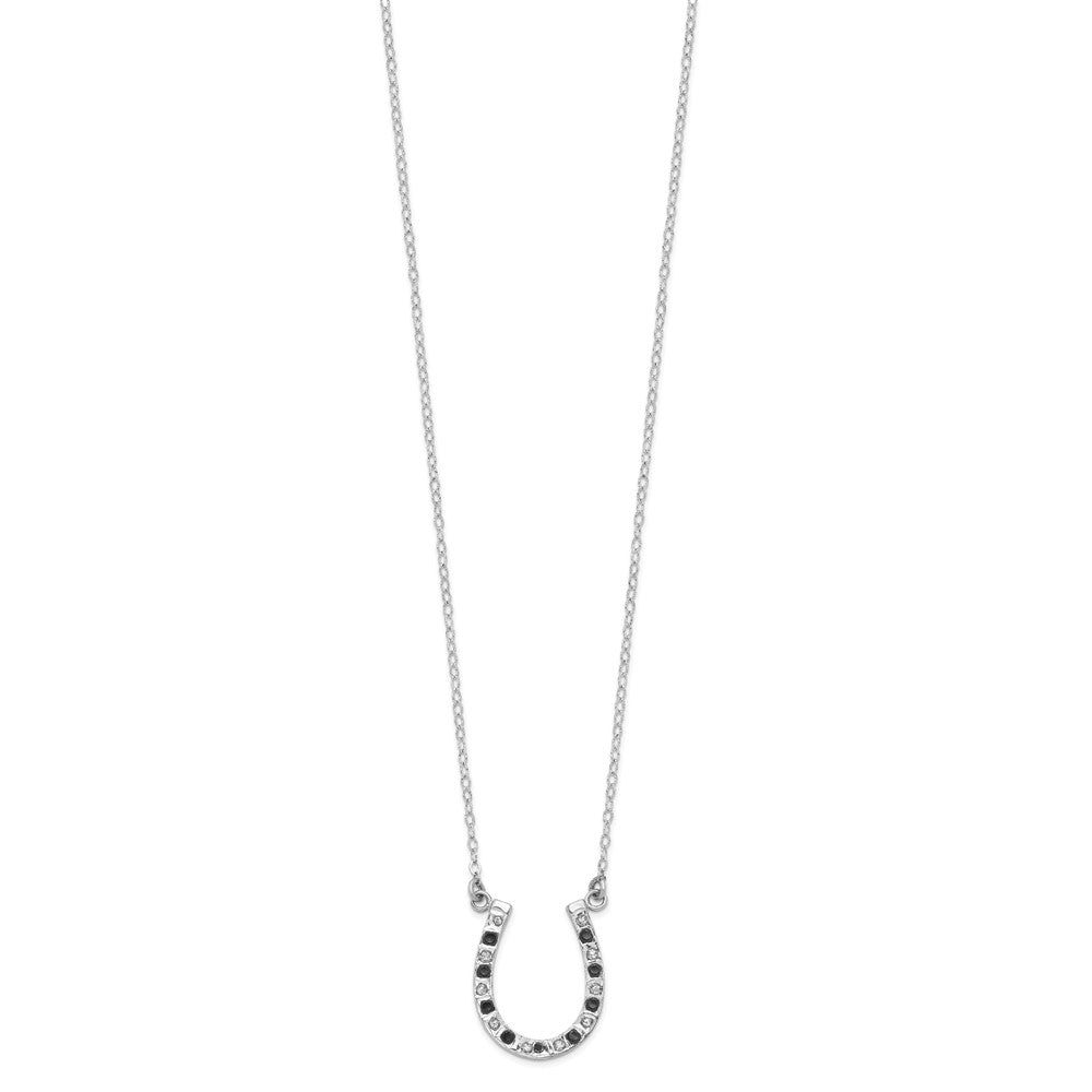 Diamond Fascination Diamond Mystique Sterling Silver Platinum-plated Black and White Diamond 18 Inch Necklace