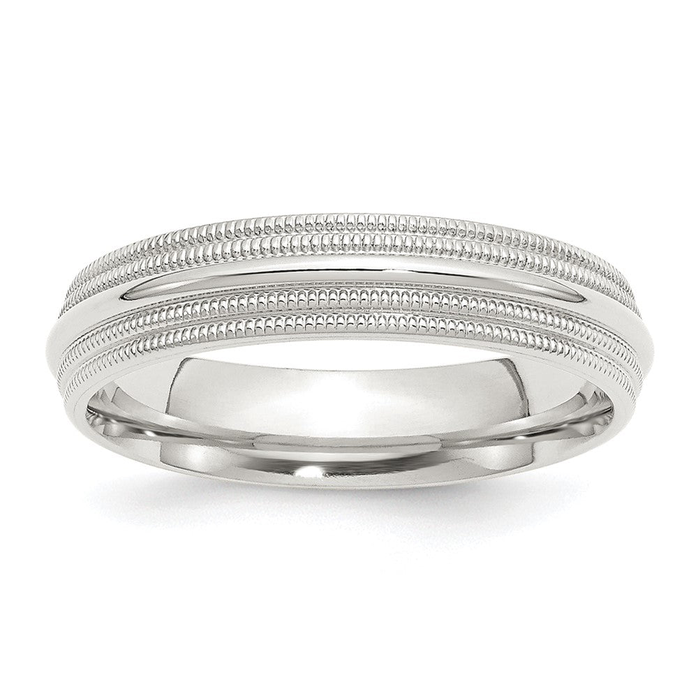 Sterling Silver Comfort Fit Double Milgrain Size 5 Band