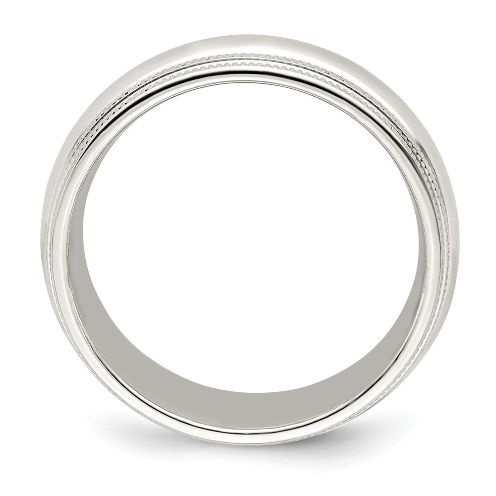 Sterling Silver Comfort Fit Double Milgrain Size 6 Band
