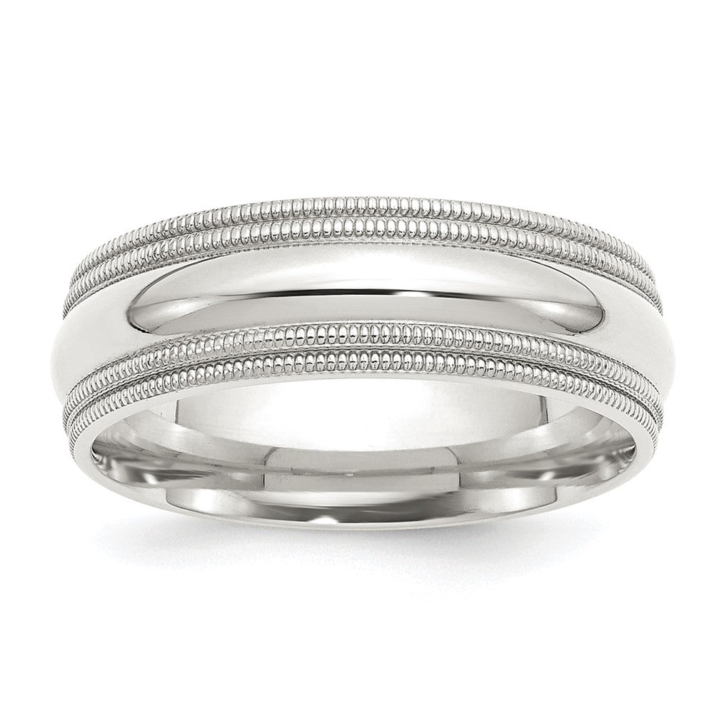 Sterling Silver Comfort Fit Double Milgrain Size 6 Band