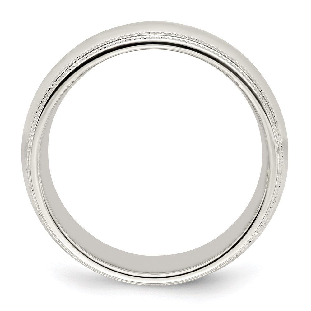 Sterling Silver Comfort Fit Double Milgrain Size 10 Band
