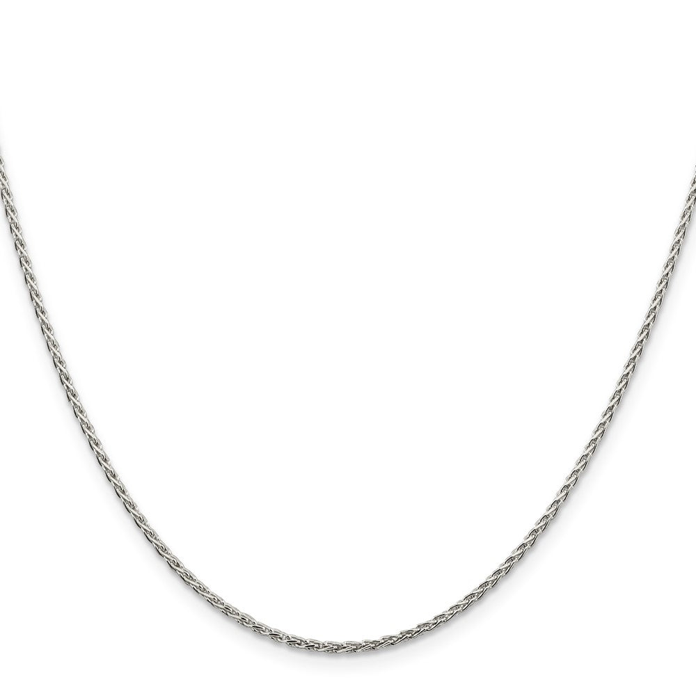 Sterling Silver Rhodium-plated Diamond-Cut Spiga Chain