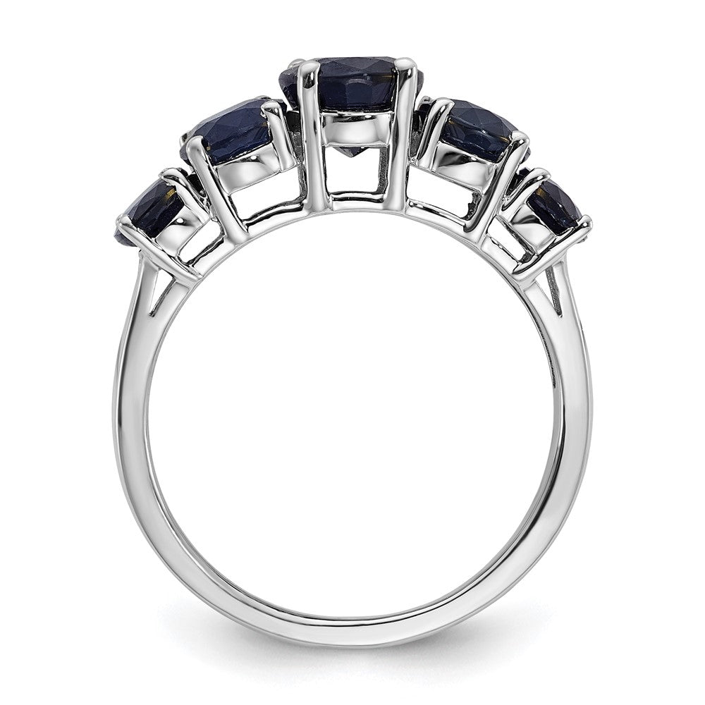 Sterling Silver Rhodium-plated Lab Created Sapphire Ring