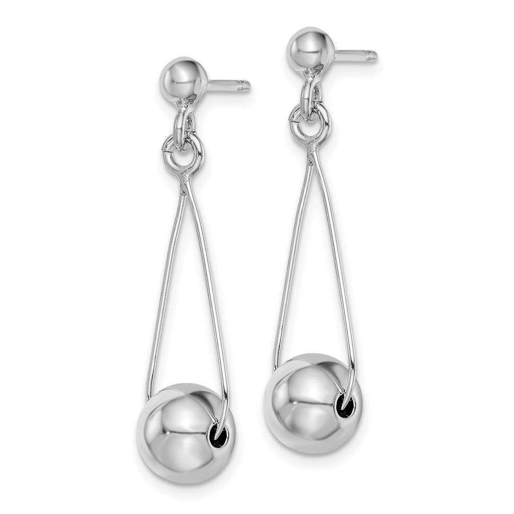 Sterling Silver Rhodium-plated Post Dangle Earrings