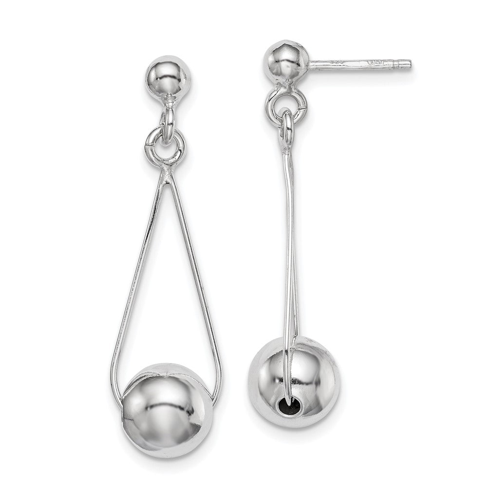 Sterling Silver Rhodium-plated Post Dangle Earrings