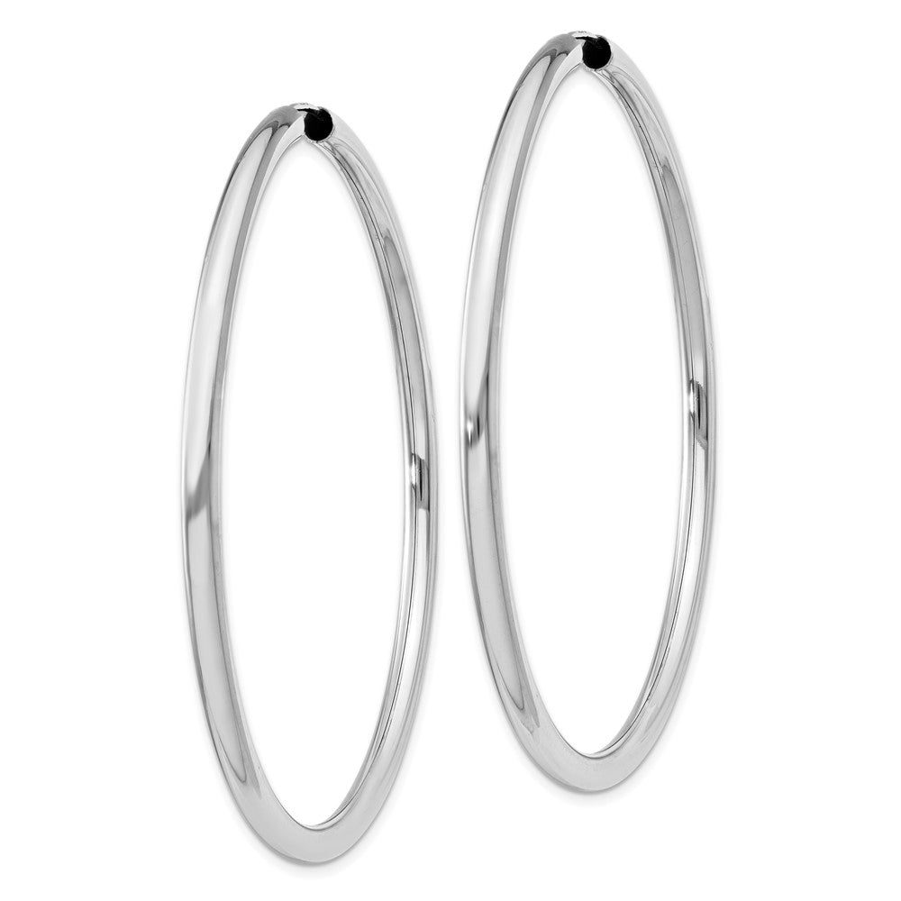 Sterling Silver Rhodium-plated 3x Endless Tube Hoop Earrings