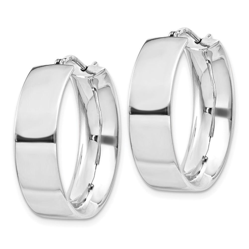 Sterling Silver Rhodium-plated 6.75x Hoop Earrings