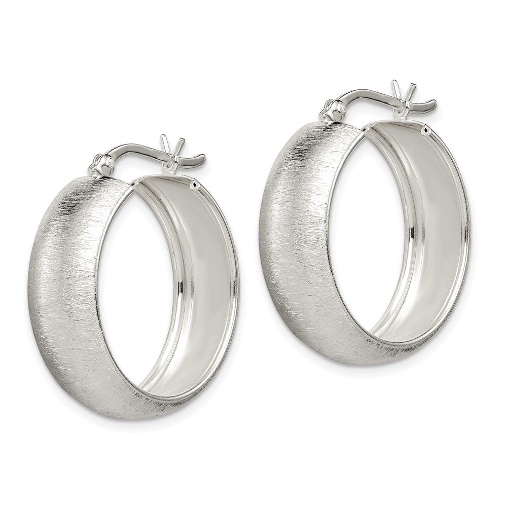 Sterling Silver Polished & Laser-cut 8.5x Round Hoop Earrings