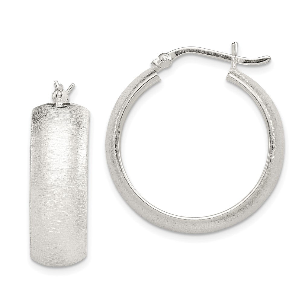 Sterling Silver Polished & Laser-cut 8.5x Round Hoop Earrings