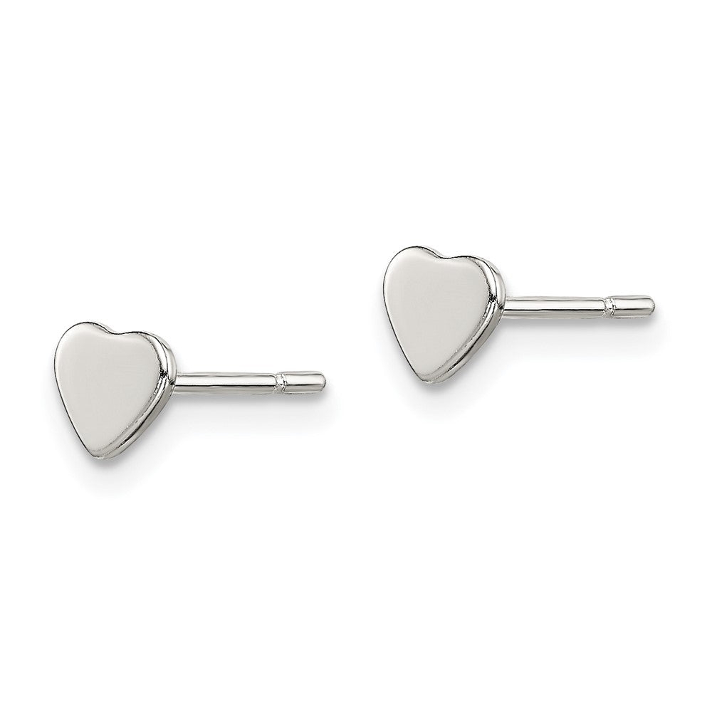 Sterling Silver Polished Heart Post Earrings