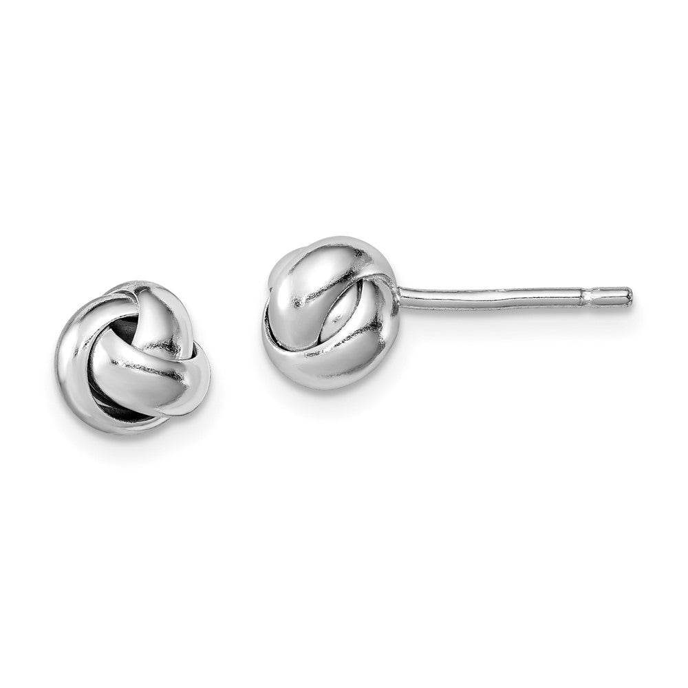 Sterling Silver Rhodium-plated Love Knot Post Earrings