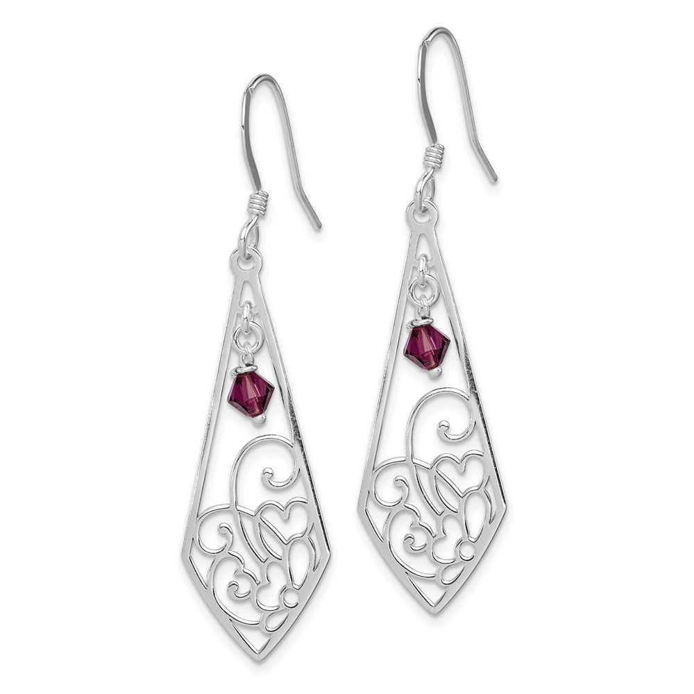 Sterling Silver Antiqued Amethyst Shepherd Hook Earrings