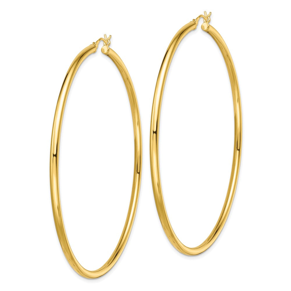 Sterling Silver Gold-Tone Polished 2.5x Hoop Earrings