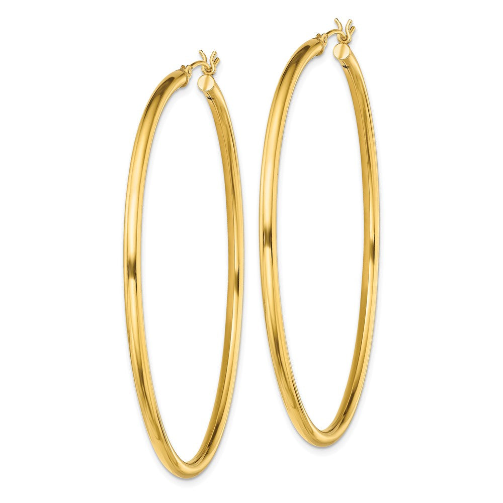 Sterling Silver Gold-Tone Polished 2.5x Hoop Earrings