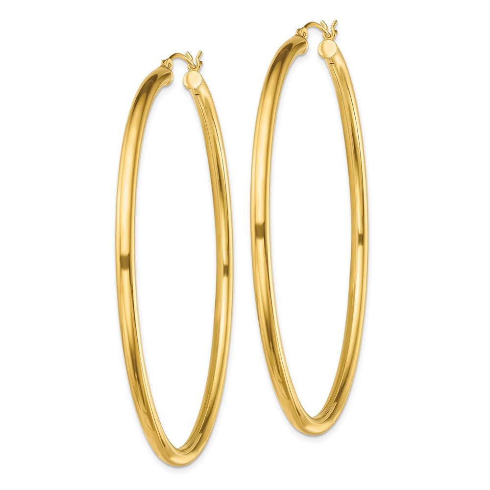 Sterling Silver Gold-Tone Polished 3x Hoop Earrings