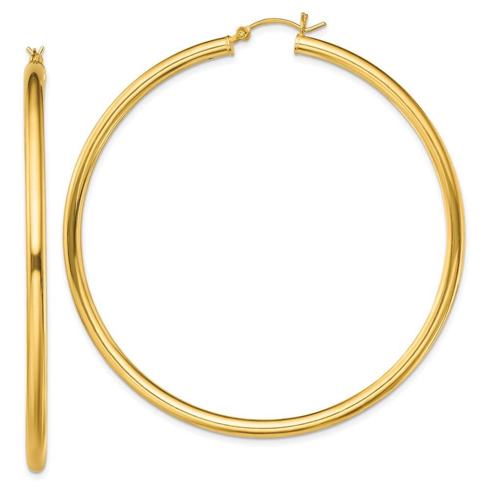 Sterling Silver Gold-Tone Polished 3x Hoop Earrings