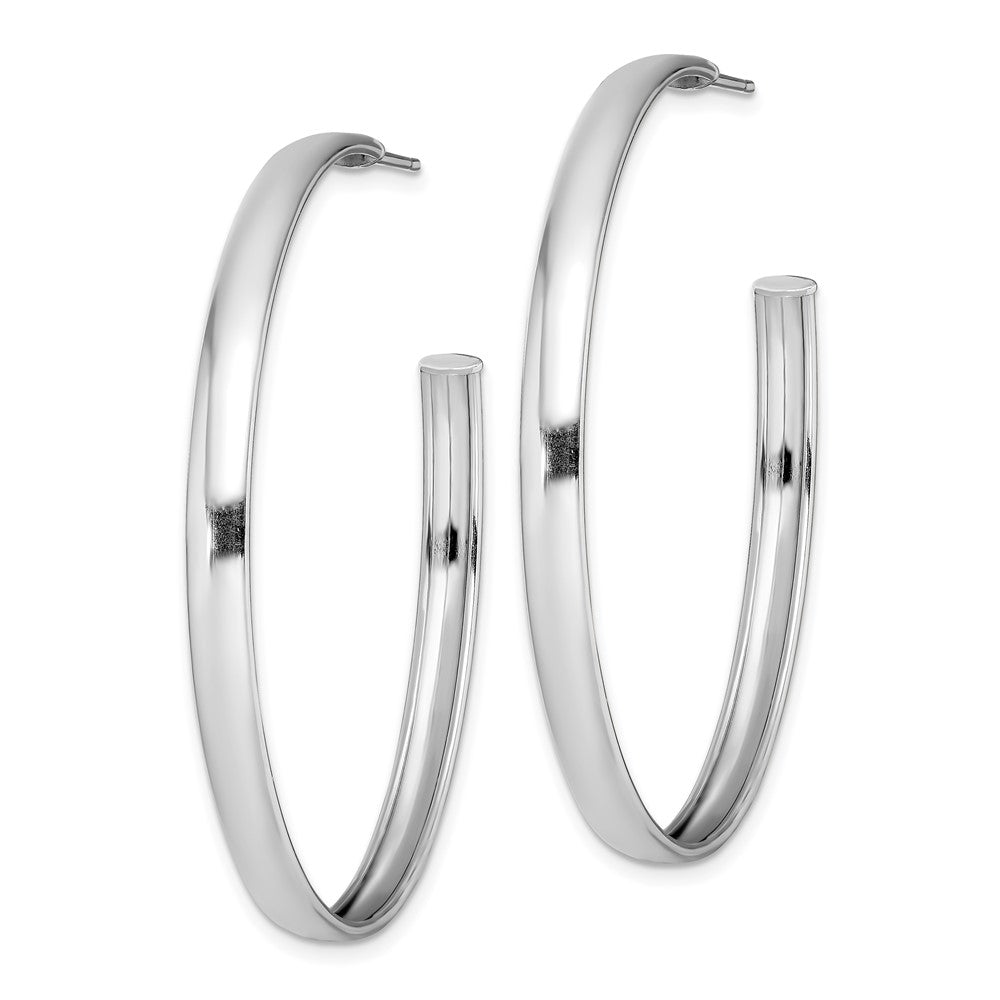 Sterling Silver Rhodium-plated Polished Post Hoops