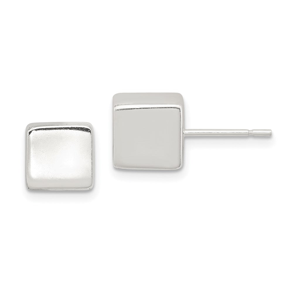 Sterling Silver Polished Square Cube Earrings