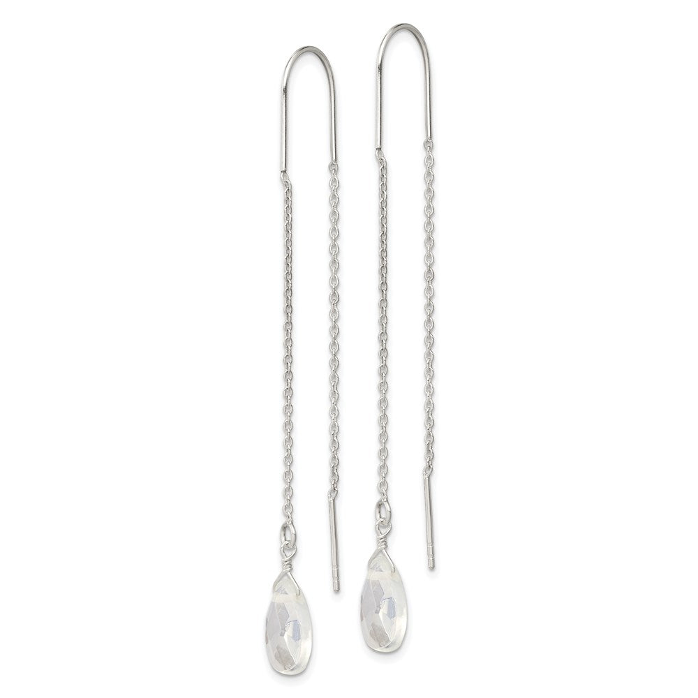 Sterling Silver Opalite Crystal Threader Earrings