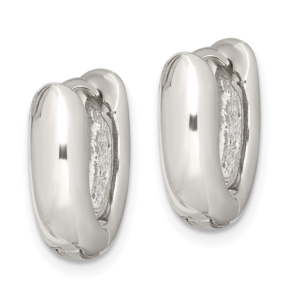 Sterling Silver Oval Hinged Hoop Earrings