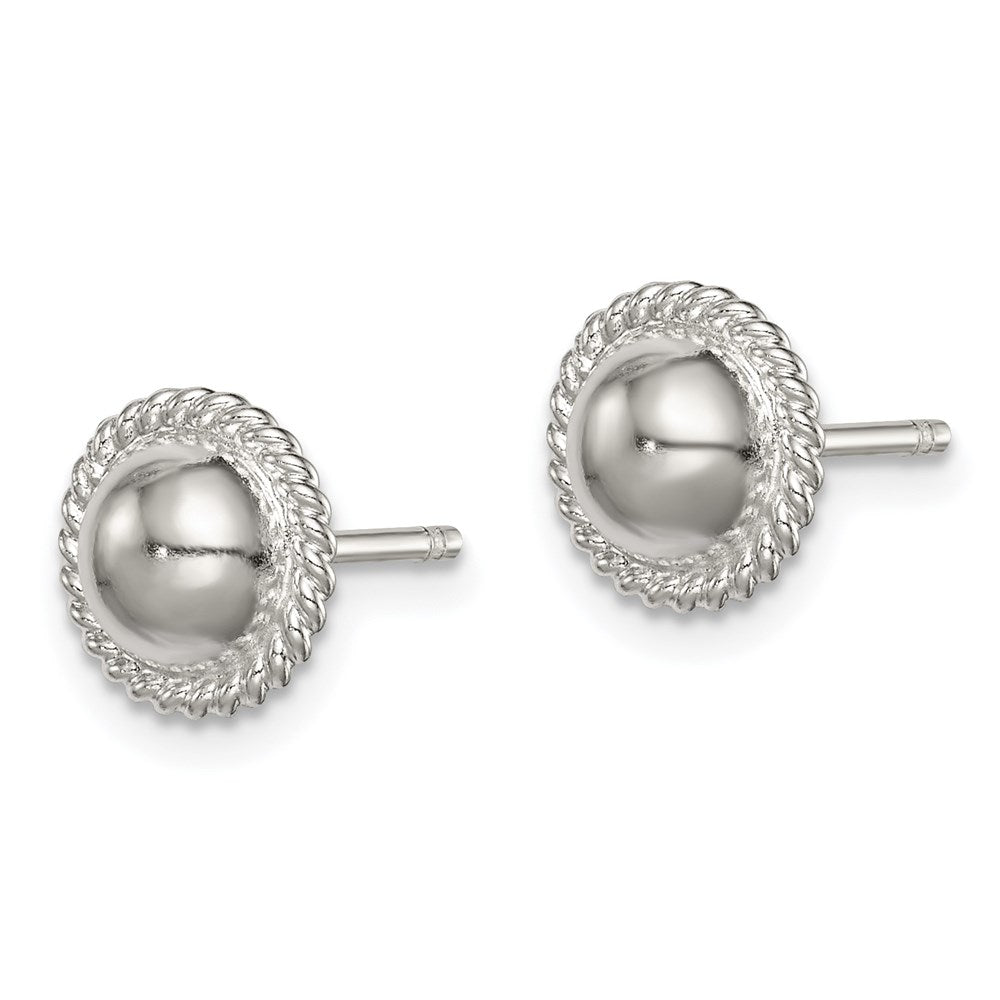 Sterling Silver Button Earrings
