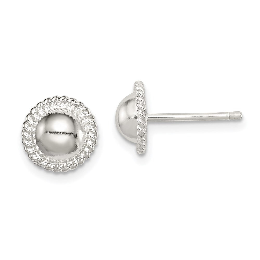 Sterling Silver Button Earrings