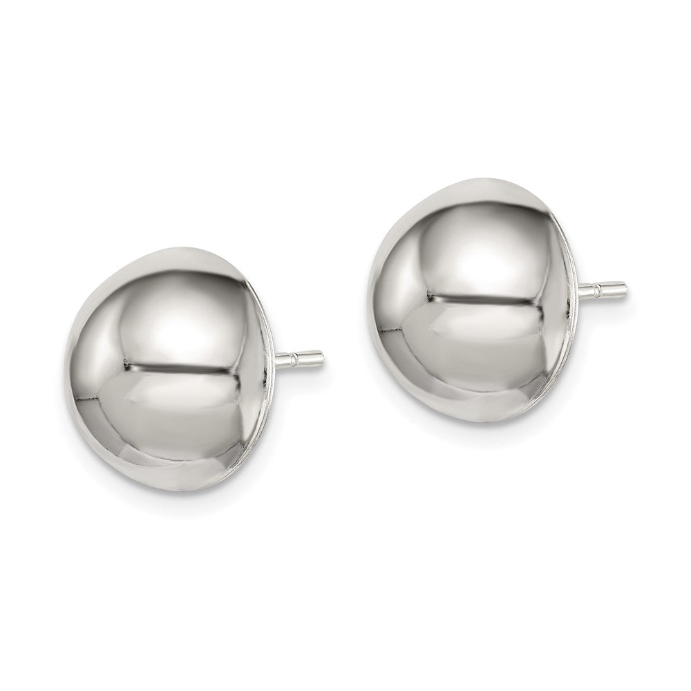 Sterling Silver Polished Button Earrings