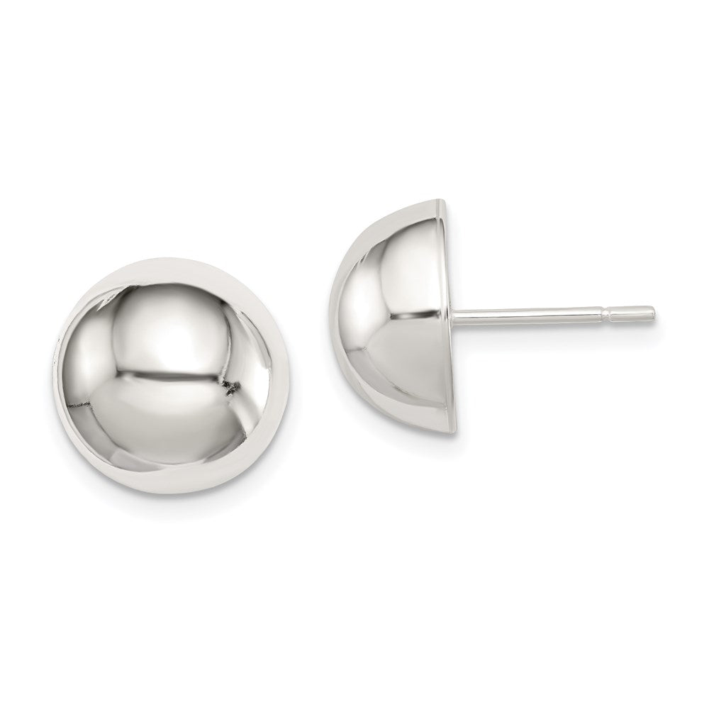 Sterling Silver Polished Button Earrings