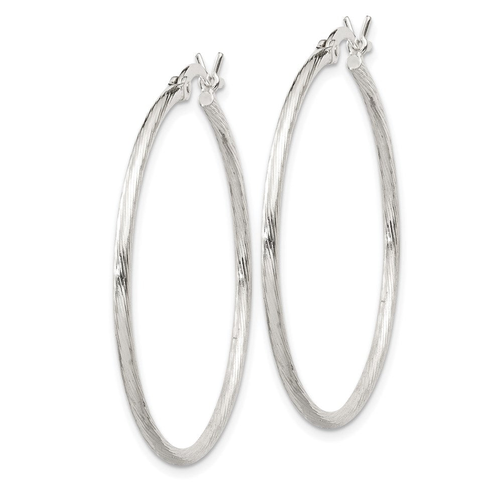 Sterling Silver Fine Twist 1.5x Hoop Earrings