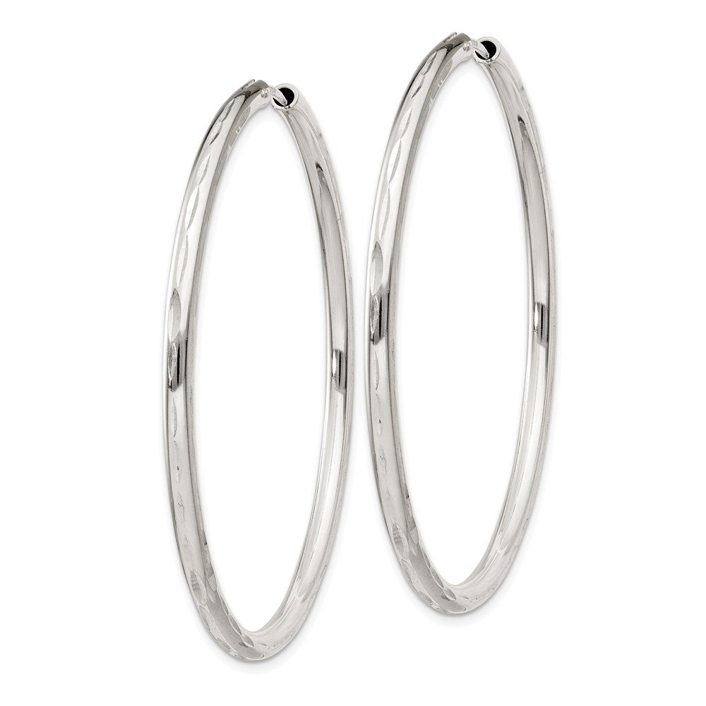 Sterling Silver D/C 2.5x Endless Hoop Earrings