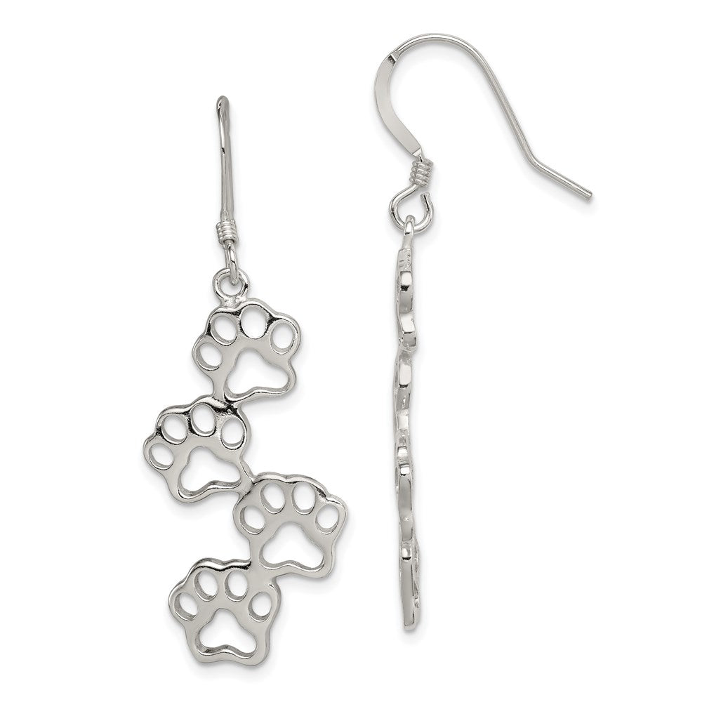 Sterling Silver Paw Prints Earrings